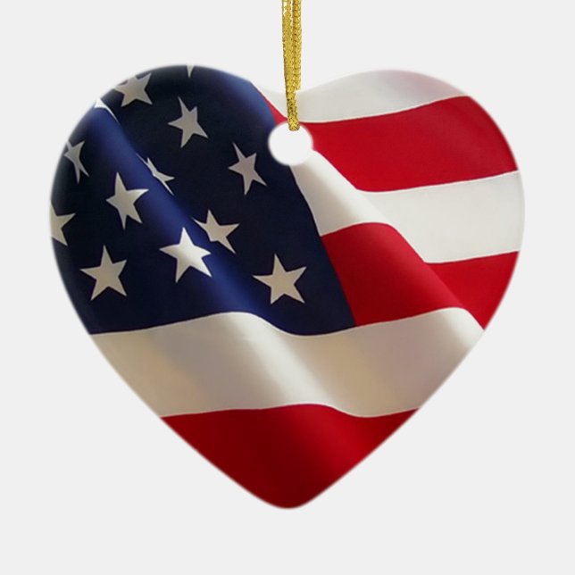 American Flag Ceramic Ornament (Front)
