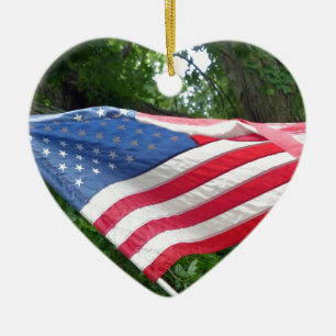American Flag Ceramic Ornament