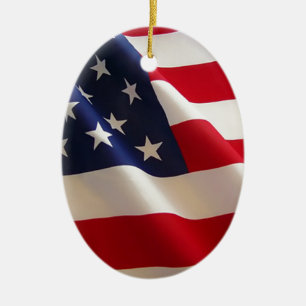 American Flag Ceramic Ornament