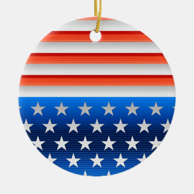 American Flag Ceramic Ornament (Front)