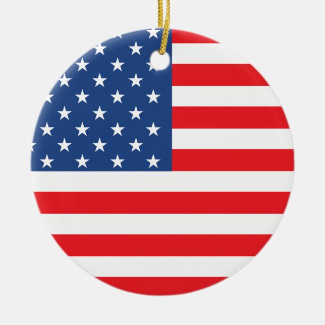 American Flag Ceramic Ornament (Front)