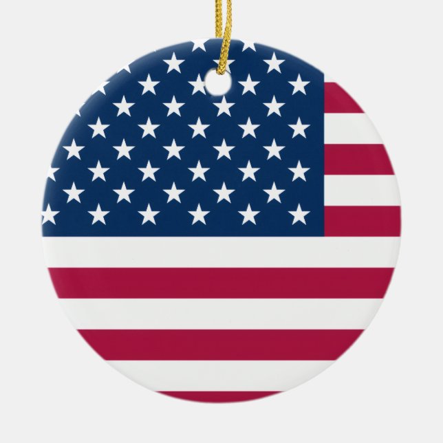 American Flag Ceramic Ornament (Front)