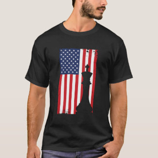 American Flag Chess Board Game Tournament Players T-Shirt