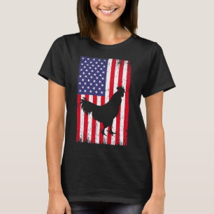 American Flag Chicken Rooster Farm Animal Ranch _1 T-Shirt