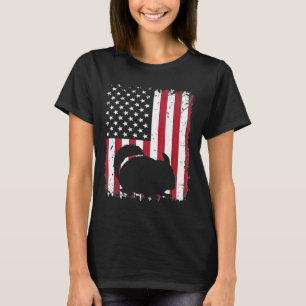 American Flag Chinchilla Animal Vintage 4th Of Jul T-Shirt