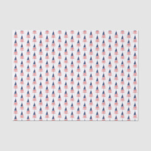 American flag Christmas tree on White Tissue Paper