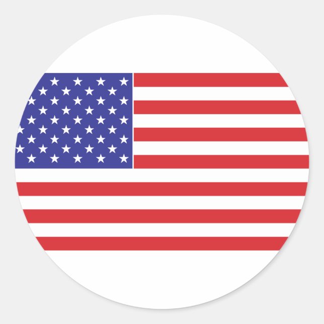 American Flag Classic Round Sticker (Front)