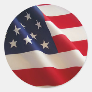 American Flag Classic Round Sticker