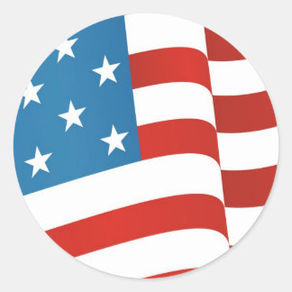 American Flag Classic Round Sticker