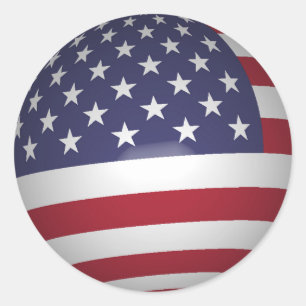 AMERICAN FLAG CLASSIC ROUND STICKER
