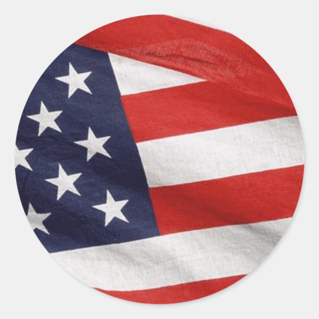 American Flag Classic Round Sticker (Front)