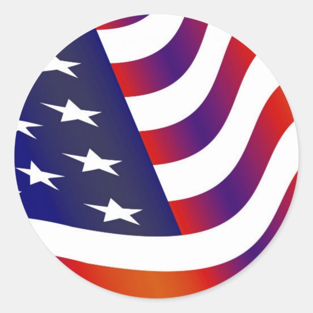 American Flag Classic Round Sticker (Front)