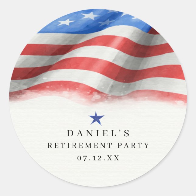 American Flag Classic Round Sticker (Front)