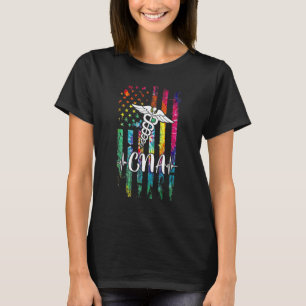 American Flag Cna Costume Nurse Day Nursing Usa T-Shirt