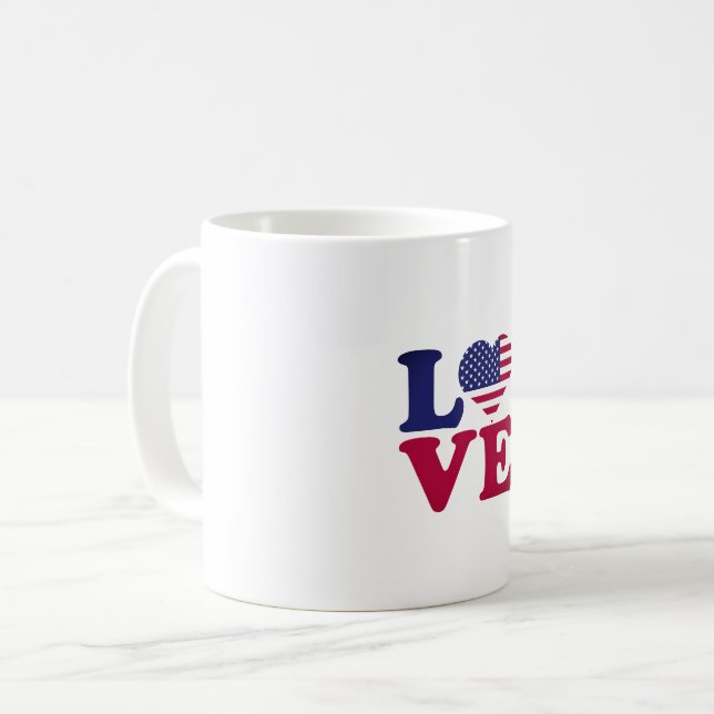 American Flag Coffee Mug (Front Left)