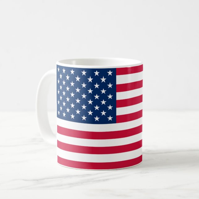 American Flag Coffee Mug USA Patriotic (Front Left)