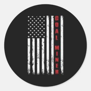 American Flag Cole Miner Classic Round Sticker