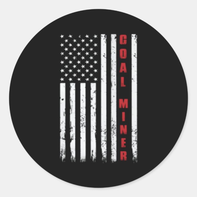 American Flag Cole Miner Classic Round Sticker (Front)