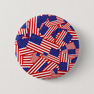 American Flag Collage 2 Inch Round Button