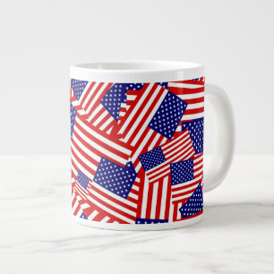 American Flag Collage Large Coffee Mug