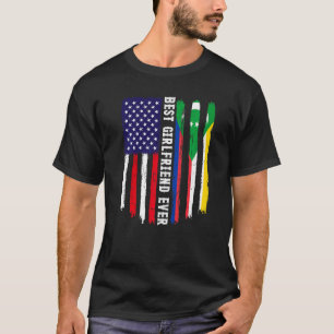 American Flag & Comoros Flag Best Girlfriend Ever T-Shirt