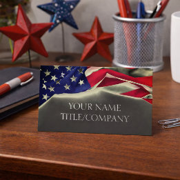 American Flag Company Name  Business Card