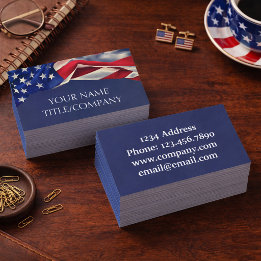 American Flag Company Name  Business Card