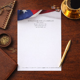 American Flag Company Name Business  Letterhead