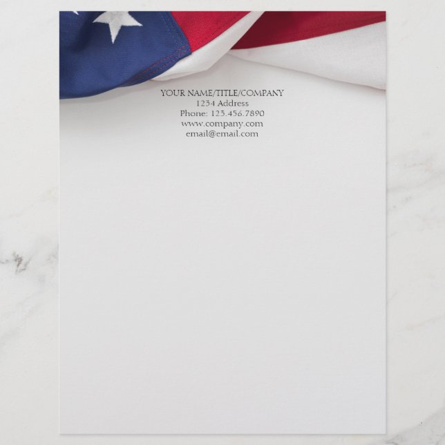 American Flag Company Name Business  Letterhead (Front)