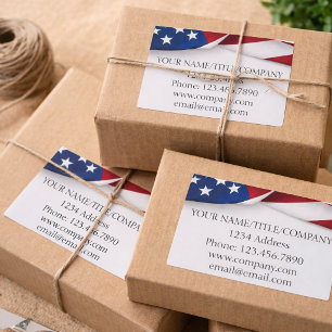 American Flag Company Name  Sticker