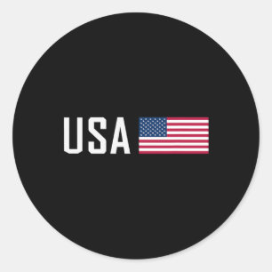 American Flag Cool Patriotic Men Women 4th Of July Classic Round Sticker