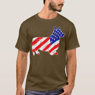 American Flag Corgi Patriotic Dog Dad Dog Mom22 T-Shirt