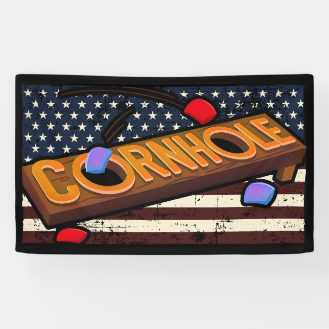 American Flag Cornhole Banner (Horizontal)