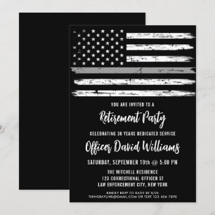 American Flag Correctional Officer Retirement Invitation