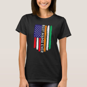 American Flag & Côte D'ivoire Flag Best Mama Ever T-Shirt