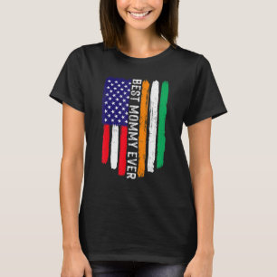 American Flag & Côte D'ivoire Flag Best Mommy Ever T-Shirt