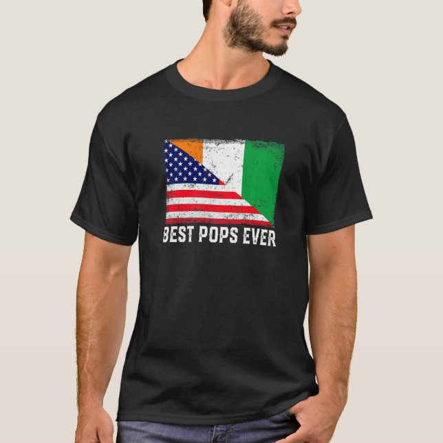 American Flag & Côte D'ivoire Flag Best Pops Ever T-Shirt (Front)