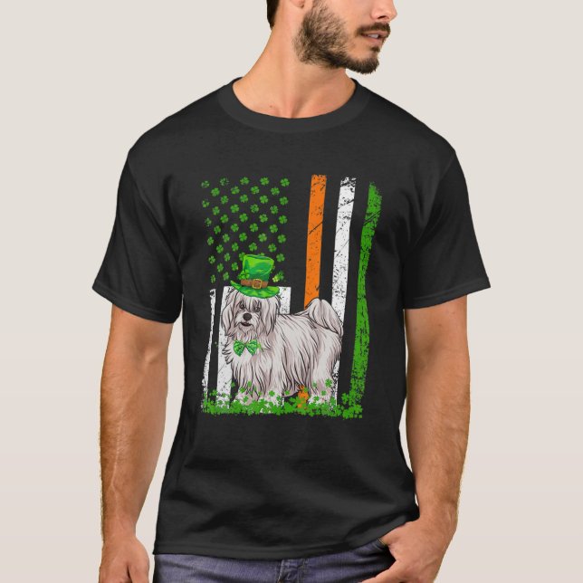 American Flag Coton De Tulear Dog Lovers St Patric T-Shirt (Front)