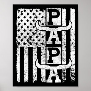 American Flag Cowboy Dad Birthday Father Outfit We Poster