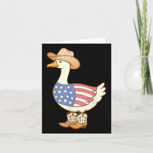 American Flag Cowboy Goose 4th Of July Card