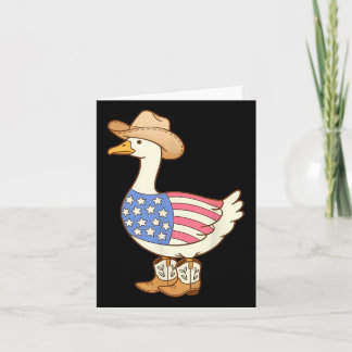 American Flag Cowboy Goose 4th Of July  Card