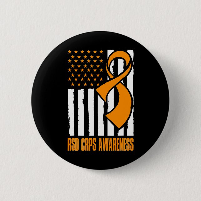 American Flag CRPS Awareness  2 Inch Round Button (Front)
