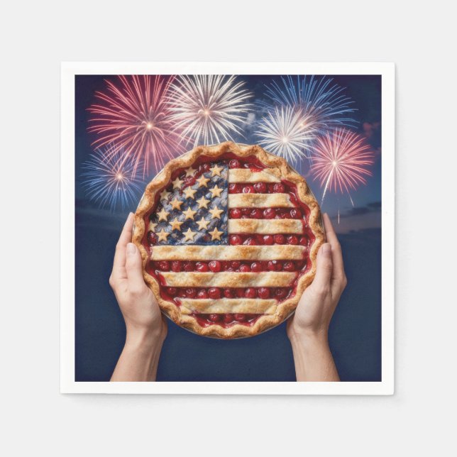 American Flag Crust on a Cherry Pie Napkin (Front)