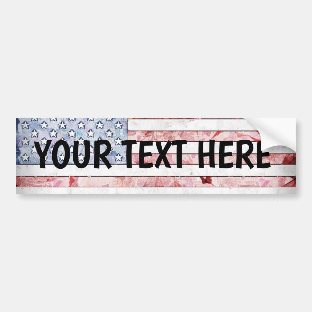 AMERICAN FLAG CUSTOM CREATE YOUR OWN BUMPER STICKER (Front)