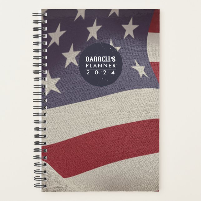 American Flag Custom One-Year Weekly Planner (Front)