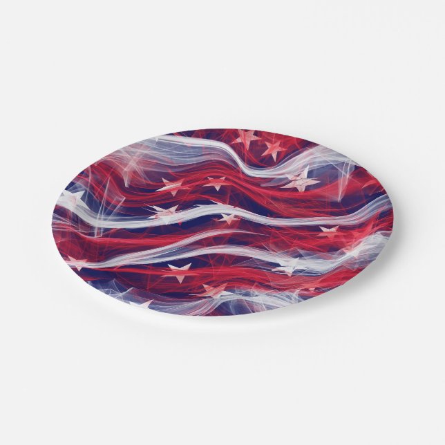 American Flag Custom Paper Plates (Angled)