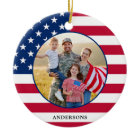 American Flag Custom Photo Patriotic Christmas