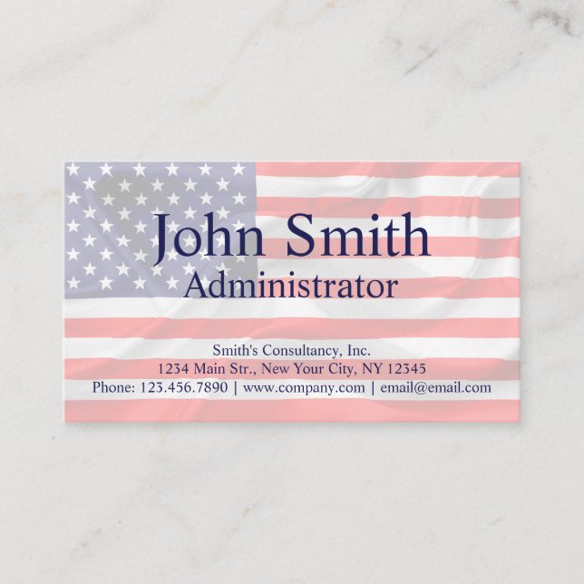 American Flag customizable Business Card (Front)