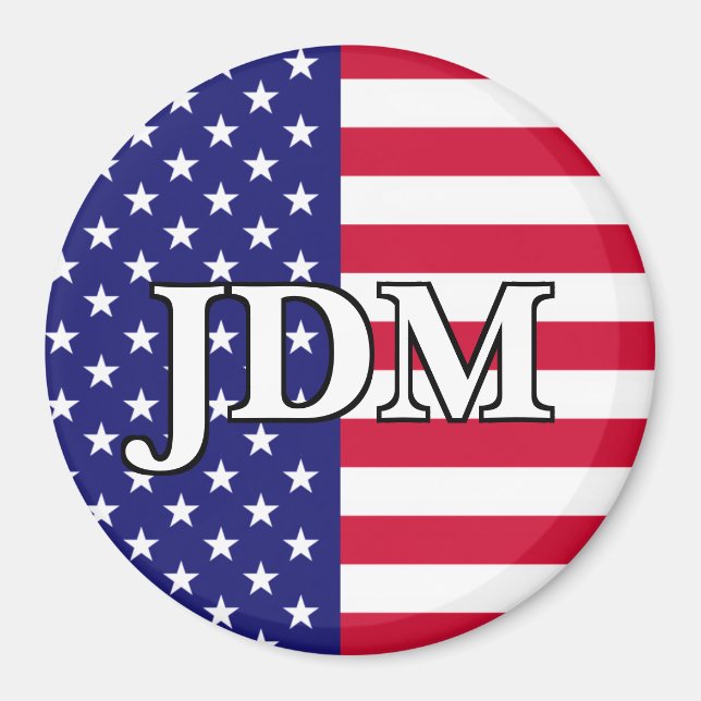 American Flag Customizable Initials Magnet (Front)