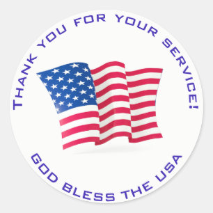 American Flag Customize Your Own Text Classic Round Sticker